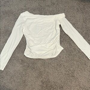 White Off-Shoulder Long Sleeve Women’s Top